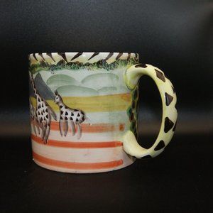 Busch Gardens Giraffe Jungle Mug Cup Hand Painted Pre-Owned
